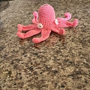 Charming Pink Crochet Octopus Plush